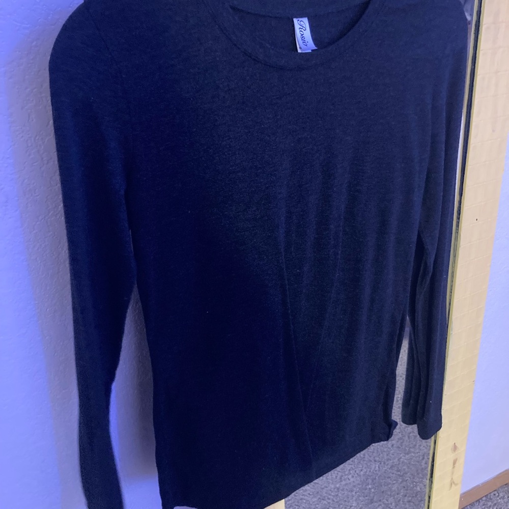 Rosio Black/charcoal Long Sleeve Top